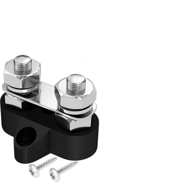 Insulated 2 Position Power & Ground Busbar with M8 Studs and Ring Terminals