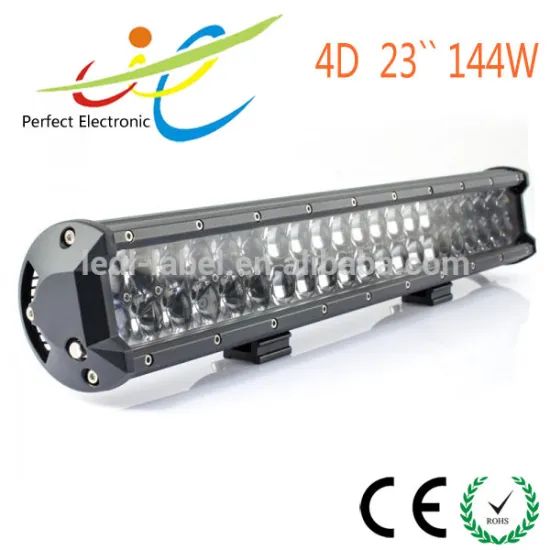 New arrivals,high performance 4D lens work light 12v 24v light bar23" 144w 4D lens led lightbar