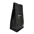 Skræddersyet sort boks-bund genanvendelig kaffepose med ventil