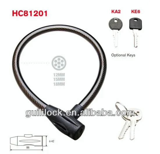 steel cable lock bicycle/motorcycle lock HC81201