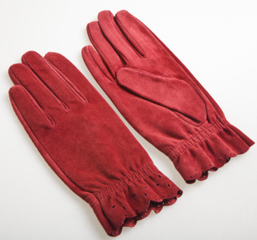 Ladies Pigskin Suede Leather Driving Gloves