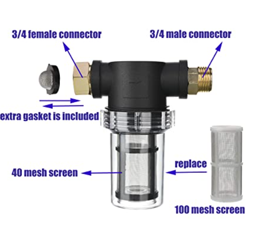 Su Filtreleri Giriş Filtresi/3/4 inç Giriş Su Filtresi Yüksek Basınçlı Araba Yıkayıcı