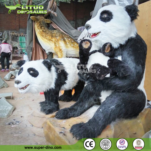 Outdoor Mechnical Animal Theme Park Life Size Panda For Sale