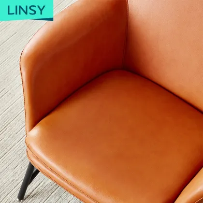Linsy Luxury Nordic Relax Genuine Leather Armchair with Ottoman