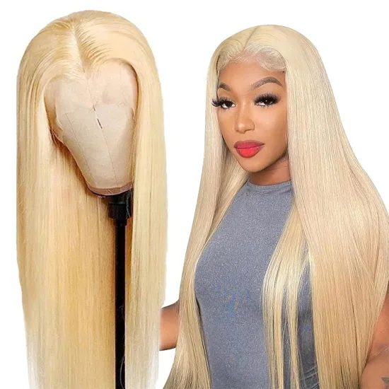 Braid Hair 613 Unprocessed Brazilian Human Hair Lace Frontal Wigs Body Wave,Straight 613 Blonde HD Transparent Full Lace Wig