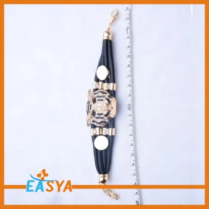 Hot Sale Of Tiger Head Jewelry Leather Rope Bracelet For Boy