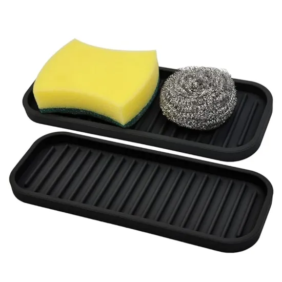 Multipurpose Silicone Sponge Holder: Kitchen, Bathroom, and Beauty Organizer Tray