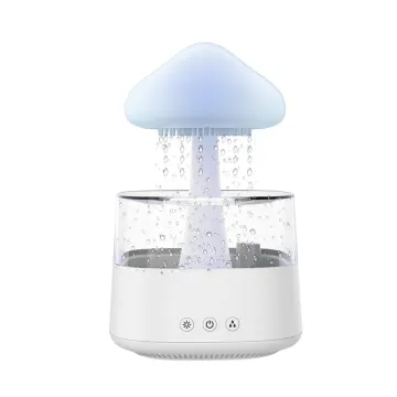 7 Color LED Night Lamp Humidifier Essential Oil Diffuser with Rain Drop Sound for Relaxation and Better Sleep