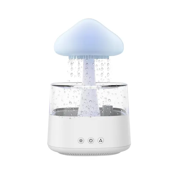 7 Color LED Night Lamp Humidifier Essential Oil Diffuser with Rain Drop Sound for Relaxation and Better Sleep