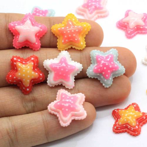 Neuestes Design Star Resin Cabochon 100 Stück handgefertigte Kinder Spielzeug Dekor Perlen DIY Telefon Shell Ornamente Charms