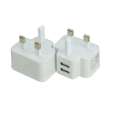 UK 3 Pin 5V2A Doppel-USB-Ladegerät