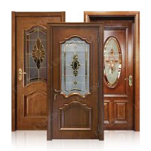 Soundproof glass interior solid wood bedroom doors