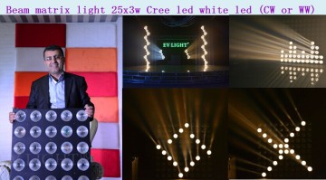 25pcs * 3w warm/coolor white cree matrix blinder dmx led stage light