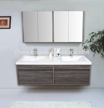 European modern design wood MDF Ply wood double basins wall mounted bathroom vanity EC808-15
