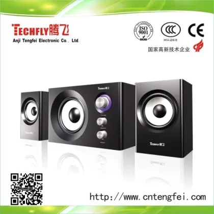the speaker manufacture/ 2.1 multimedia speaker with bass treble volume
