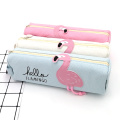 Flamingo style cute canvas pencil case