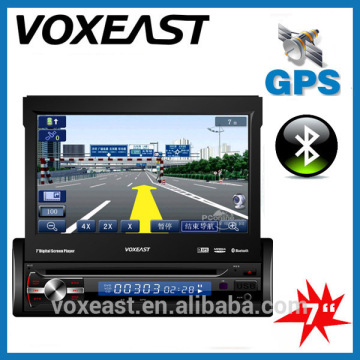1 din 7 inch radio dvd navigation system with Retractable screen