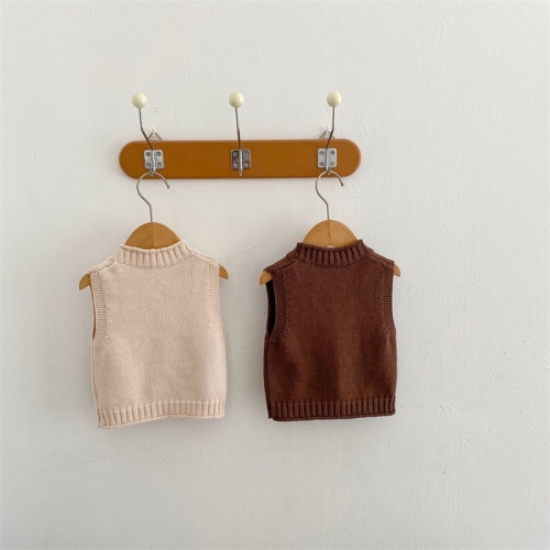 Colete de malha de decote em V infantil AW23