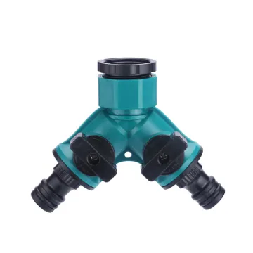 2-Way Y-Shaped Shunt Adapter for Agricultural and Garden Hose Connectors