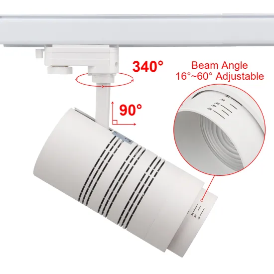 UGR16 Adjustable Beam Angle LED Track Spot Light (15-60 Degrees), Dimmable