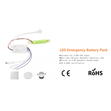 Paquete de batería de emergencia LED de 3-20 W
