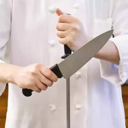 Professional Nuoten Knife Sharpener: 10-inch Honing Steel for Kitchen and Culinary Knives