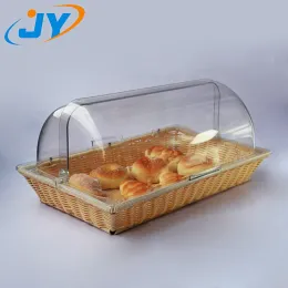 PP rattan hotel food basket with cover