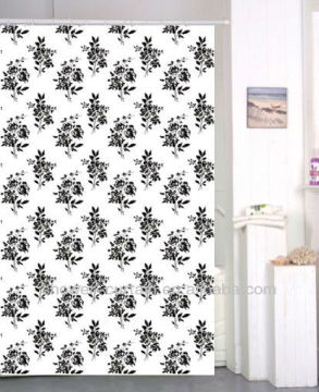 blalck and white colour shower curtain