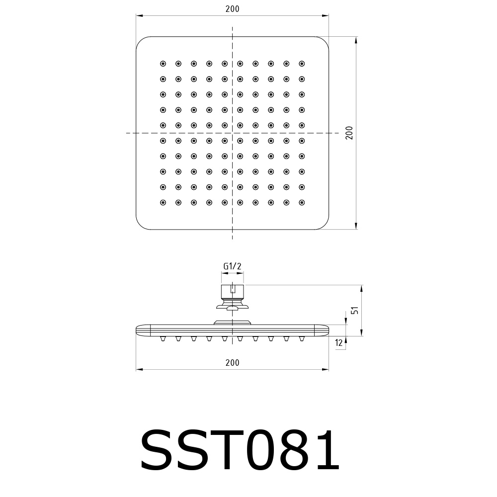 Rainfall Stainless Steel Shower Head