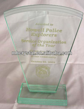 Fan Shaped Glass Trophy MH-J0567