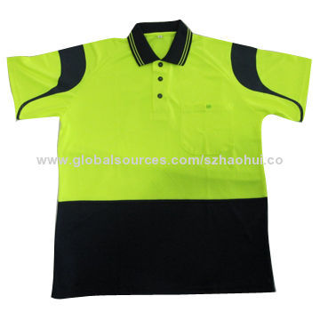 Fluorescent Safety Work Cloth, Polo Shirt for Uniform, Made of 100% Polyester Material