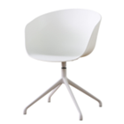 Chaise de bureau d'ordinateur de bureau blanche moderne avec pieds en métal