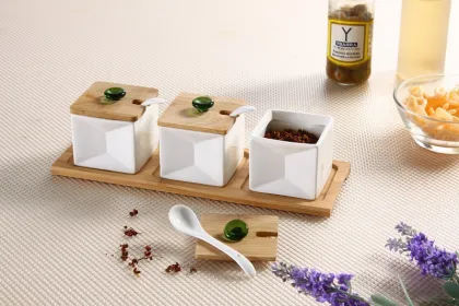ceramic mini condiment jar pot