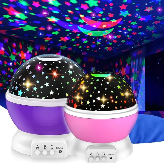 Rotating LED Starry Sky Night Light for Kids' Bedrooms