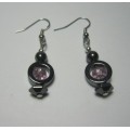 Hematite Earring with silver color finding