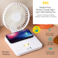 Intelligente multifunktionale Tischventilatorlampe mit kabelloser Aufladung