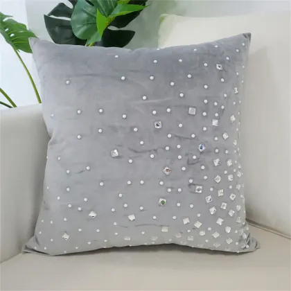 Wholesale Luxury Sofa Cushion Covers: Modern Black Design with Diamond Ironing Pattern