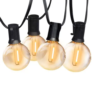 Outdoor LED String Lights: 25FT E12 G40 Clear Bulbs for Patio, Backyard, Holiday, Wedding, and Christmas Decorations