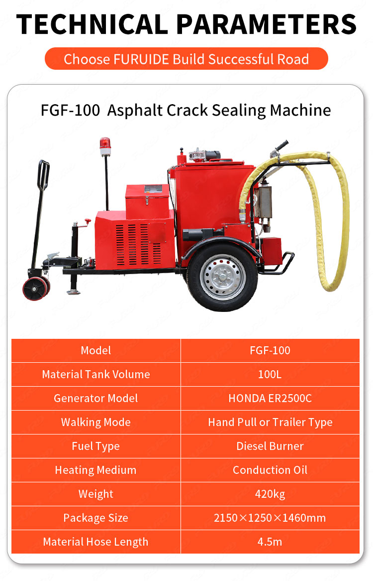 100L asphalt crack sealing machine