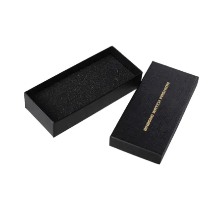 Customized Gold Logo Black Gift Paper Watch Cases and Packaging Boxes for Watches in China