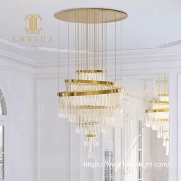 Modern style gold brass crystal chandelier & pendant light Crystal chandelier for living room villa bedroom