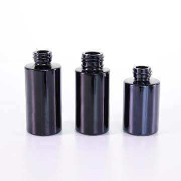 Black glass serum bottle with black dropper