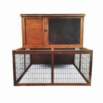 Front Porch Rabbit/Tongue and Groove Hutch with Run with Non-slip Ramp Allows Pets to Roam