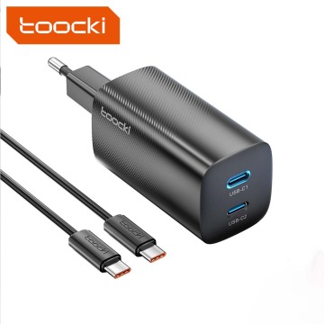 Caricatore da viaggio veloce Gan TOOCKI PD 65W con porte a doppia tipo C