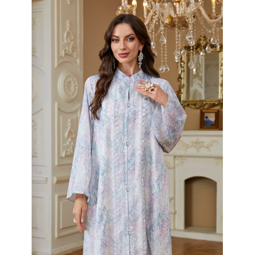 لباس پولک ابایا با جزئیات گلدار