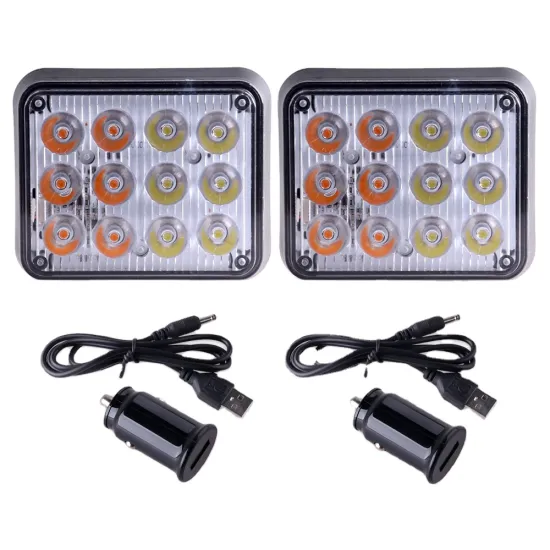 2V/24V White/Yellow Square LED Tail Light for Cars, Trucks, and Trailers