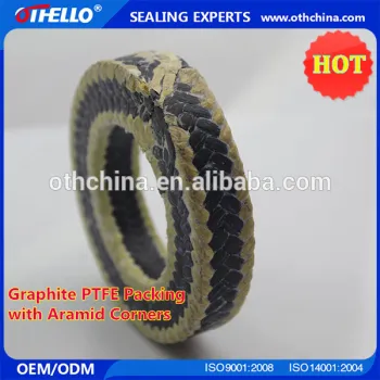 Graphite PTFE with Aramid fiber in corners reinforced braided packing