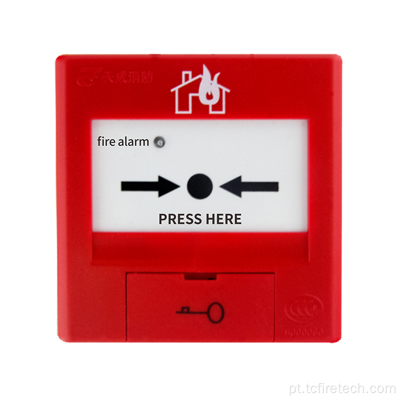 Ponto de chamada manual para o sistema de alarme de detecção de incêndio