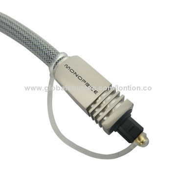Zinc Shell Mini Toslink Cable, Connects to Your DVD, CD, DAT Other Digital Audio Equipment