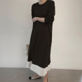 Women's Long Sleeve Crew Neck Knitted Dress